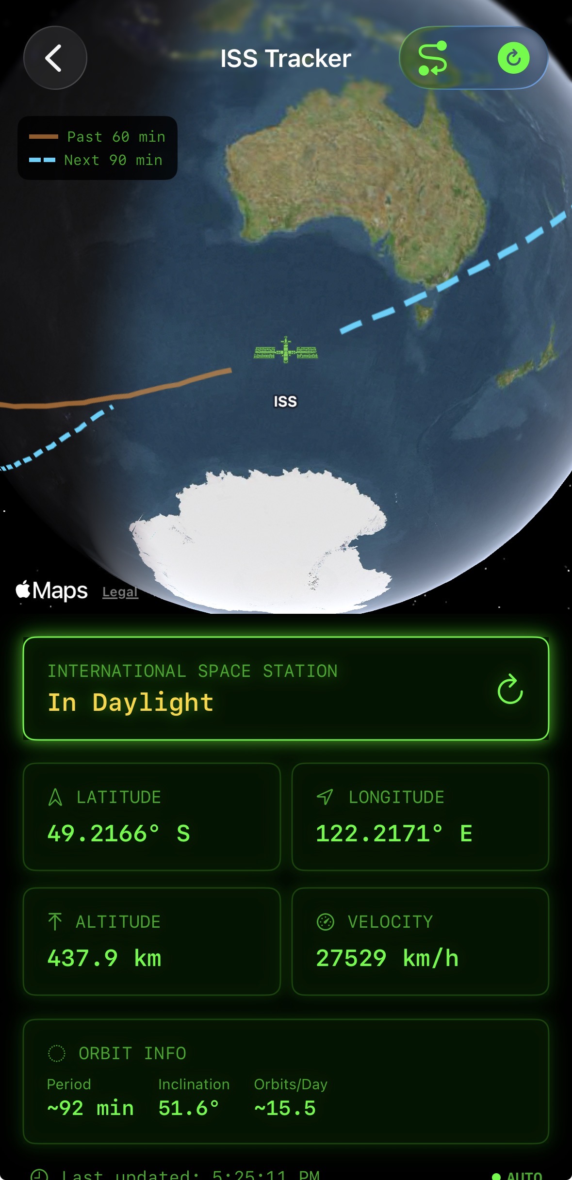 ISS Tracker screenshot
